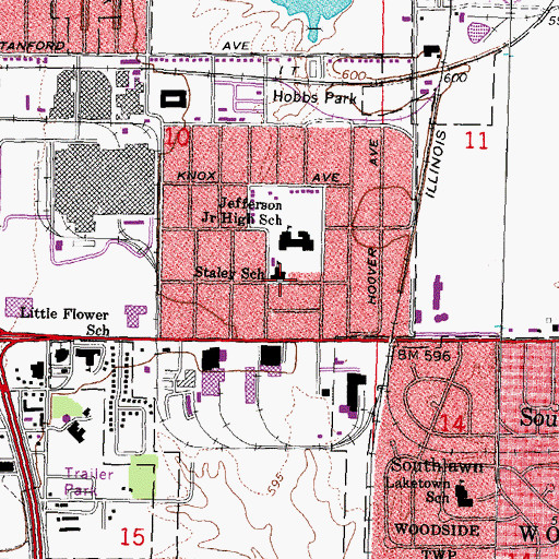 Topographic Map of Staley School, IL