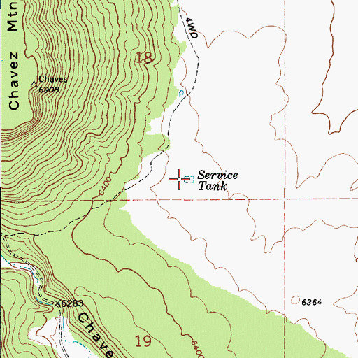 Topographic Map of Service Tank, AZ