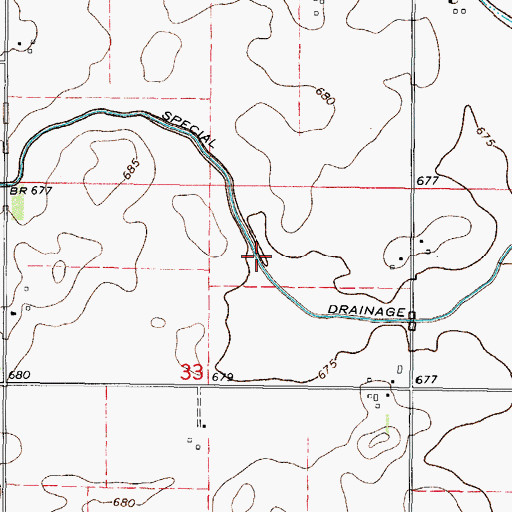 Topographic Map of Stanton Special Drainage Ditch, IL