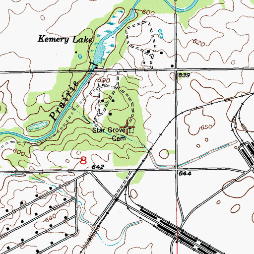 Topographic Map of Starr Grove Cemetery, IL