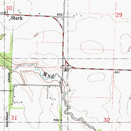 Topographic Map of Stark School (historical), IL
