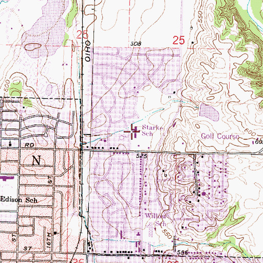 Topographic Map of L E Starke Elementary School, IL