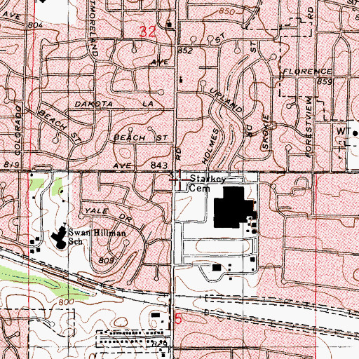 Topographic Map of Union Cemetery, IL