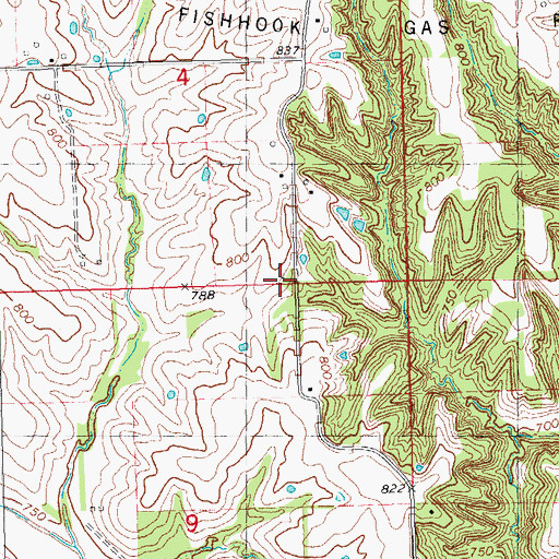 Topographic Map of Starkey School (historical), IL