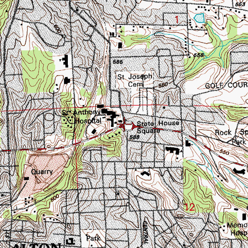 Topographic Map of State House Square, IL