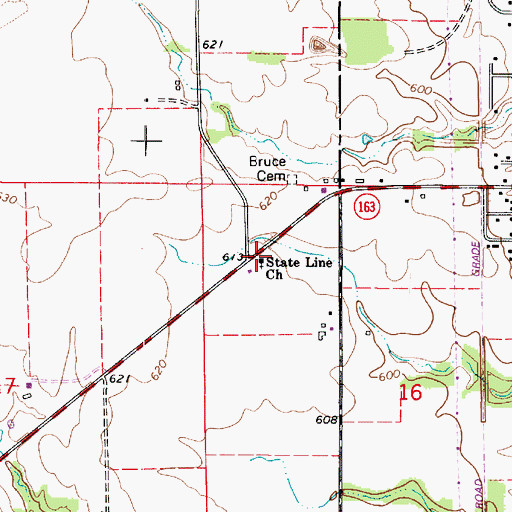 Topographic Map of State Line Church, IL