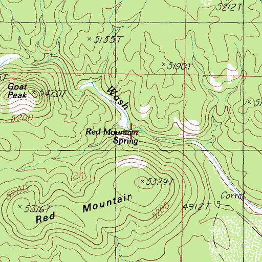 Topographic Map of Red Mountain Spring, AZ