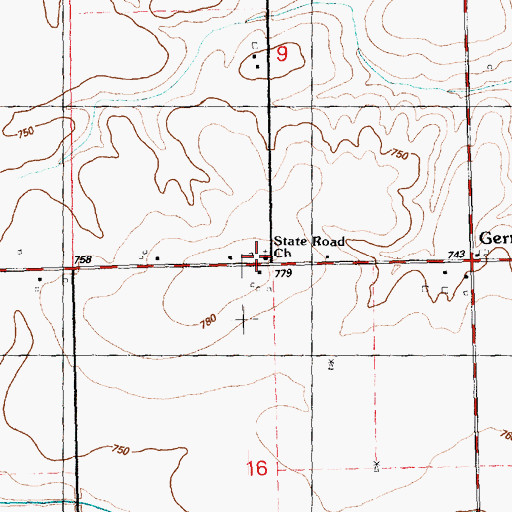 Topographic Map of State Road Church, IL