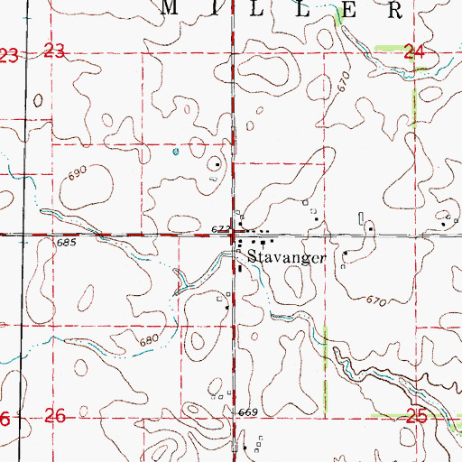 Topographic Map of Stavanger, IL