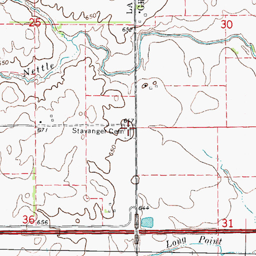 Topographic Map of Stavanger Lutheran Cemetery, IL