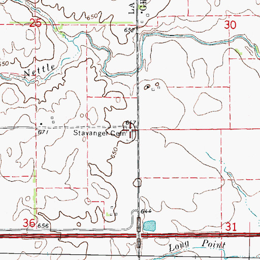 Topographic Map of Stavanger Lutheran Cemetery, IL