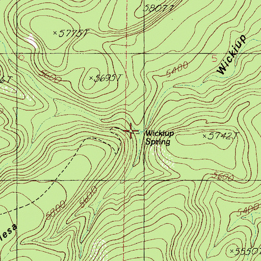 Topographic Map of Wickiup Spring, AZ