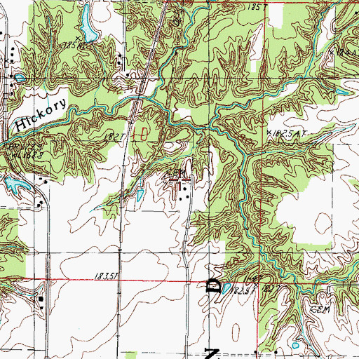 Topographic Map of Stein Cemetery, IL