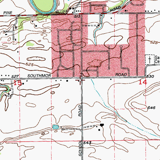 Topographic Map of Stein School, IL