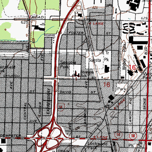 Topographic Map of Jane Stenson School, IL