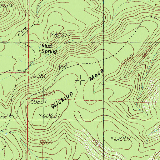 Topographic Map of Wickiup Mesa, AZ