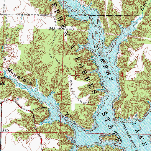 Topographic Map of Stephen A Forbes State Park, IL