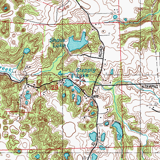 Topographic Map of Steppig Lake, IL