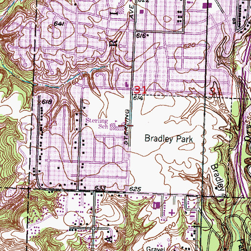 Topographic Map of Sterling Middle School, IL