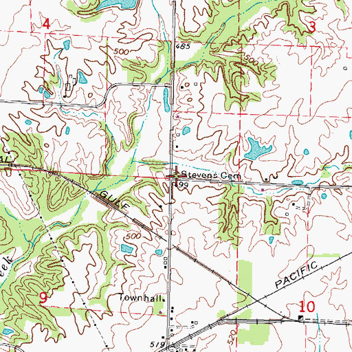 Topographic Map of Stephens Cemetery, IL