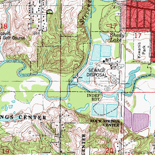 Topographic Map of Stevens Creek, IL