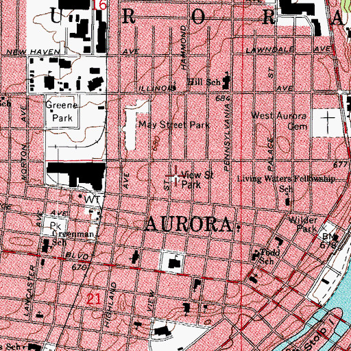 Topographic Map of Stevens Playground, IL