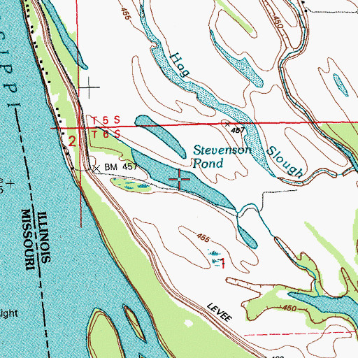 Topographic Map of Stevenson Pond, IL