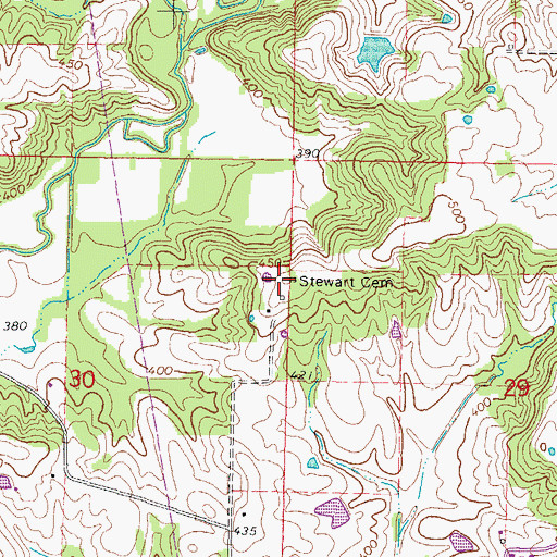 Topographic Map of Stewart Cemetery, IL