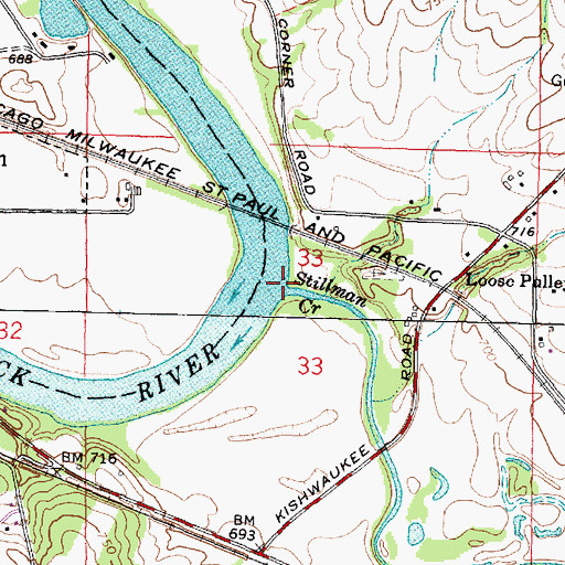 Topographic Map of Stillman Creek, IL