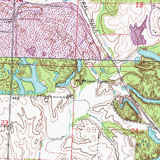 Topographic Map of Stoker Cemetery, IL