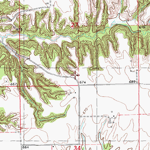 Topographic Map of Stone School (historical), IL