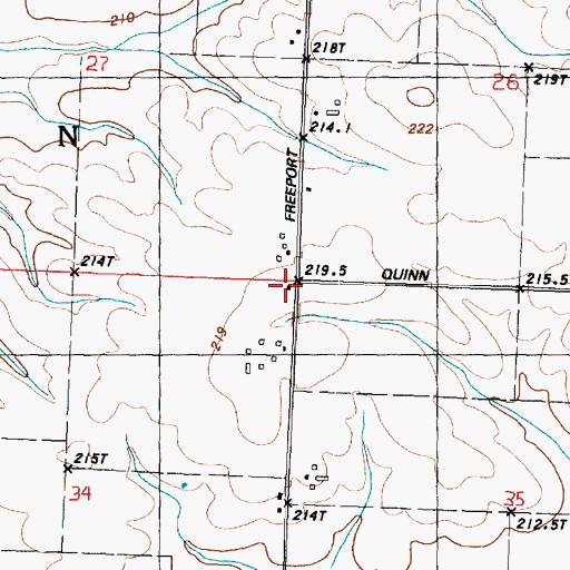 Topographic Map of Stone School (historical), IL