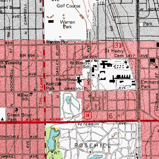 Topographic Map of Stone Scholastic Academy, IL