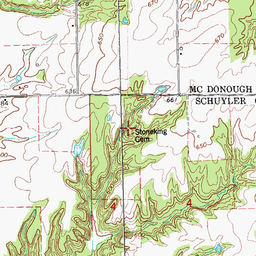 Topographic Map of Stoneking Cemetery, IL