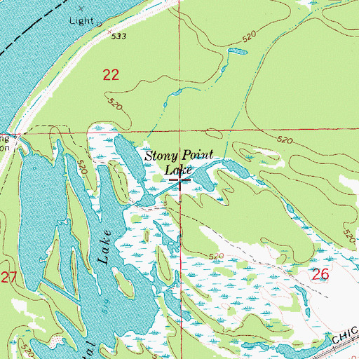 Topographic Map of Stony Point Lake, IL