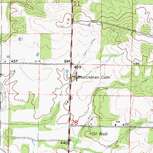 Topographic Map of Storckman Cemetery, IL