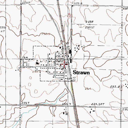 Topographic Map of Strawn, IL