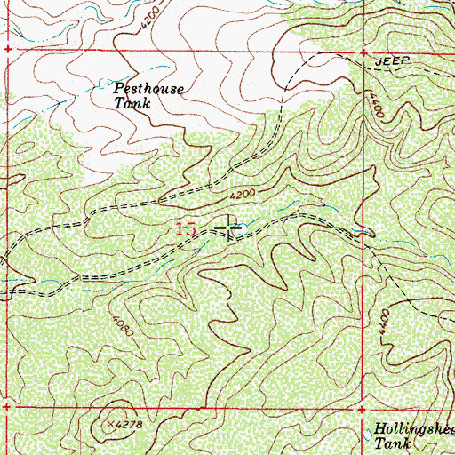 Topographic Map of Trail Tank, AZ