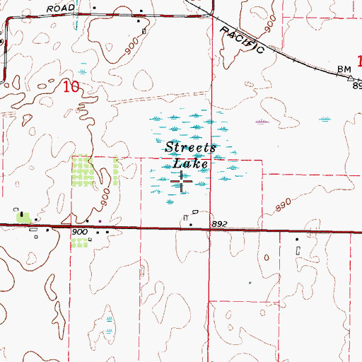 Topographic Map of Streets Lake, IL