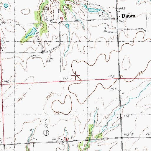 Topographic Map of String Prairie, IL