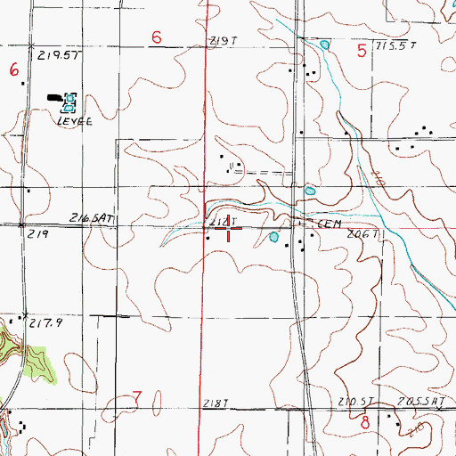 Topographic Map of Stringtown School (historical), IL