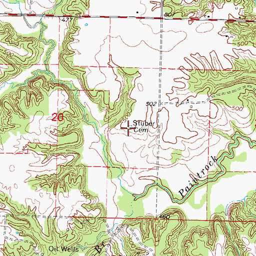 Topographic Map of Stuber Cemetery, IL