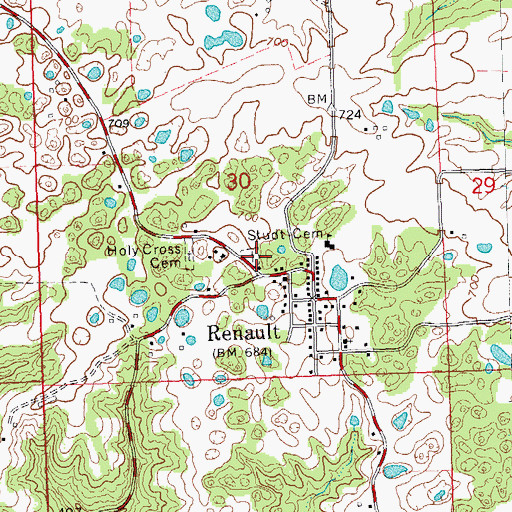 Topographic Map of Studt Cemetery, IL