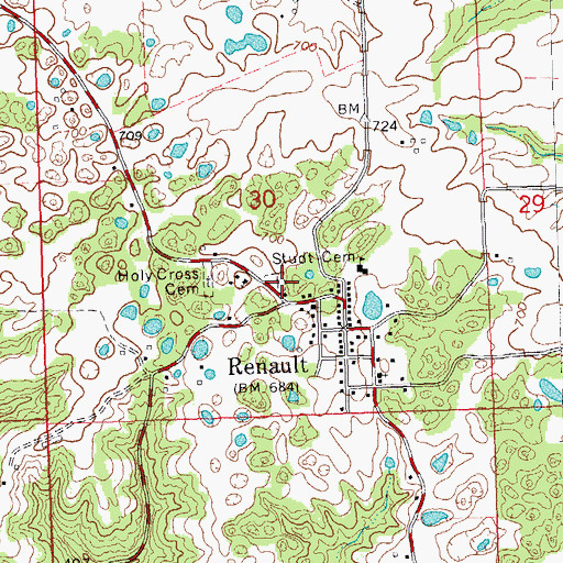 Topographic Map of Studt Cemetery, IL