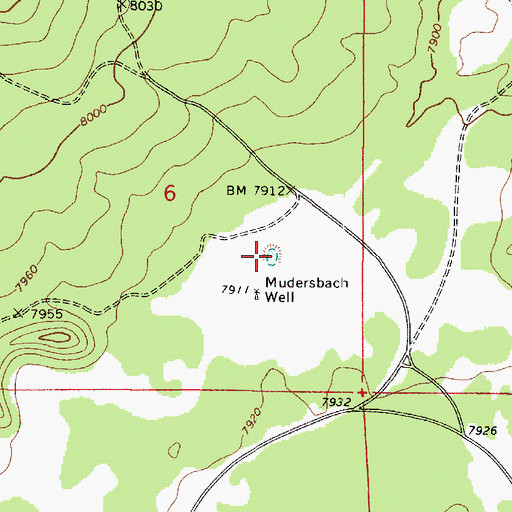 Topographic Map of Mudersbach Tank, AZ