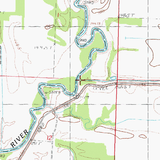 Topographic Map of Suck Creek, IL