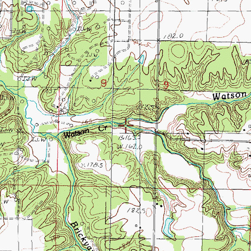 Topographic Map of Sugar Creek, IL