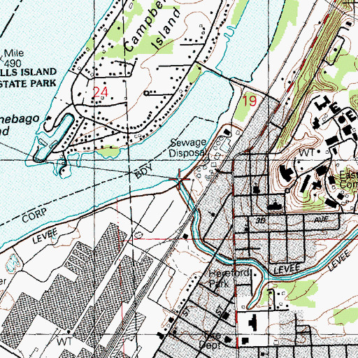 Topographic Map of Sugar Creek, IL