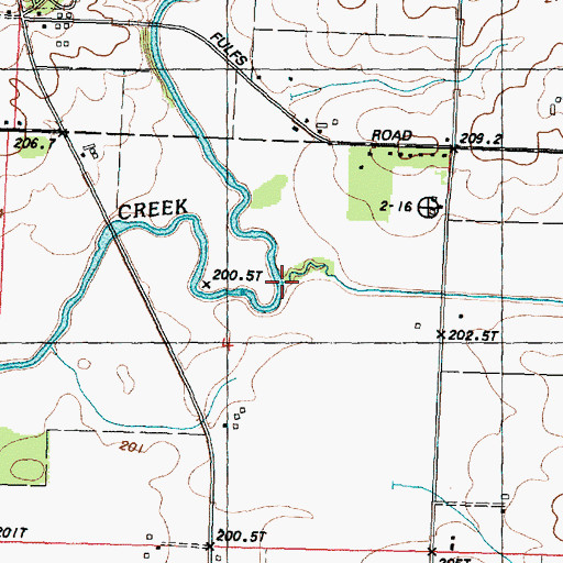 Topographic Map of Sugar Creek, IL