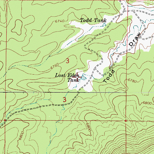 Topographic Map of Lost Eden Tank, AZ